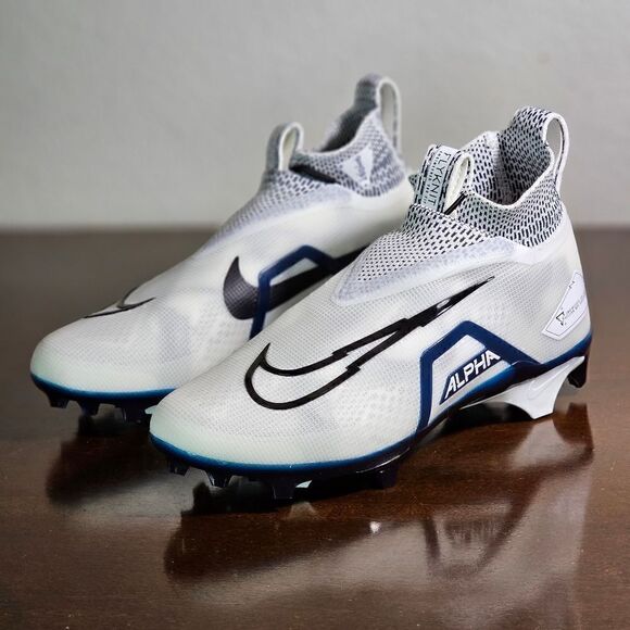 Nike Alpha Menace Elite 3 Flyknit Men's Football Cleats Shoes Size 8 White Black - Picture 4 of 16